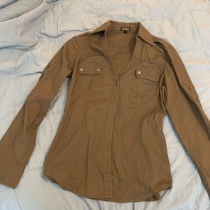 Army green button up